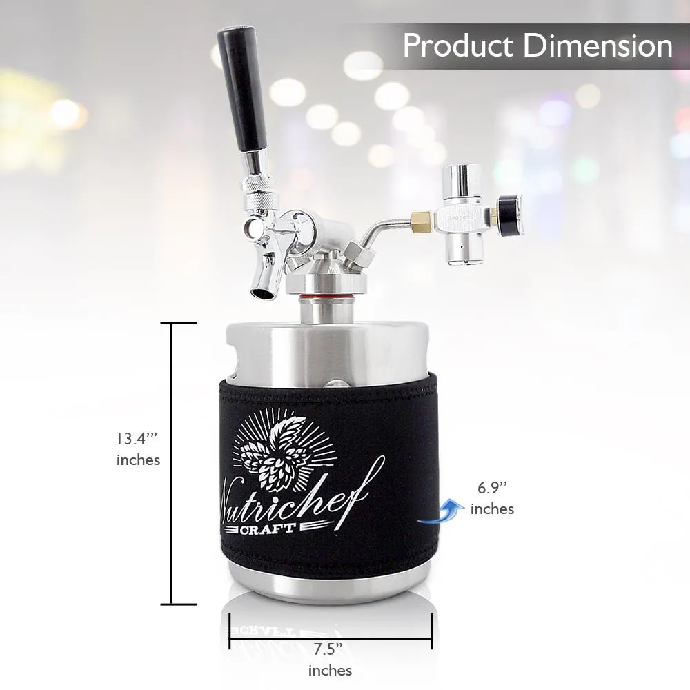 Nutrichef mini fût bière inox 64 oz 1,9 L avec robinet