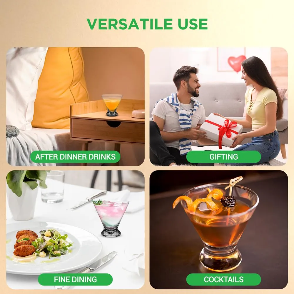 Nutrichef verres à martini cristal 250 ml lot de 2