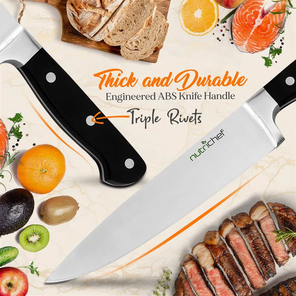 Nutrichef set couteaux 13 pièces bloc affûteur acier