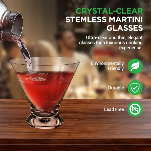Nutrichef verres à martini cristal 250 ml lot de 2