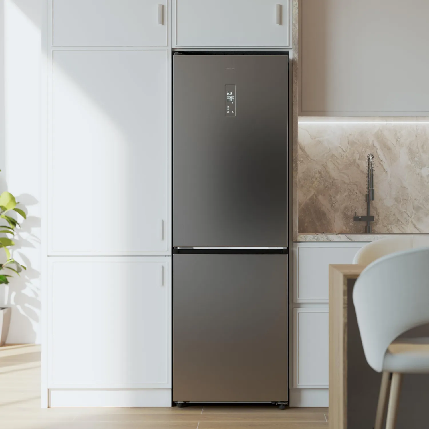 Cecotec Bolero CoolMarket Combi 409 réfrigérateur No Frost Inox 409L