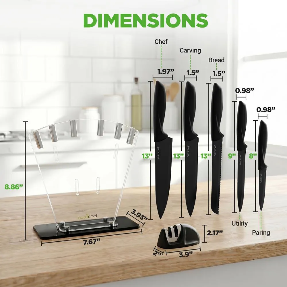 Nutrichef set couteaux inox 7 pièces support affûteur
