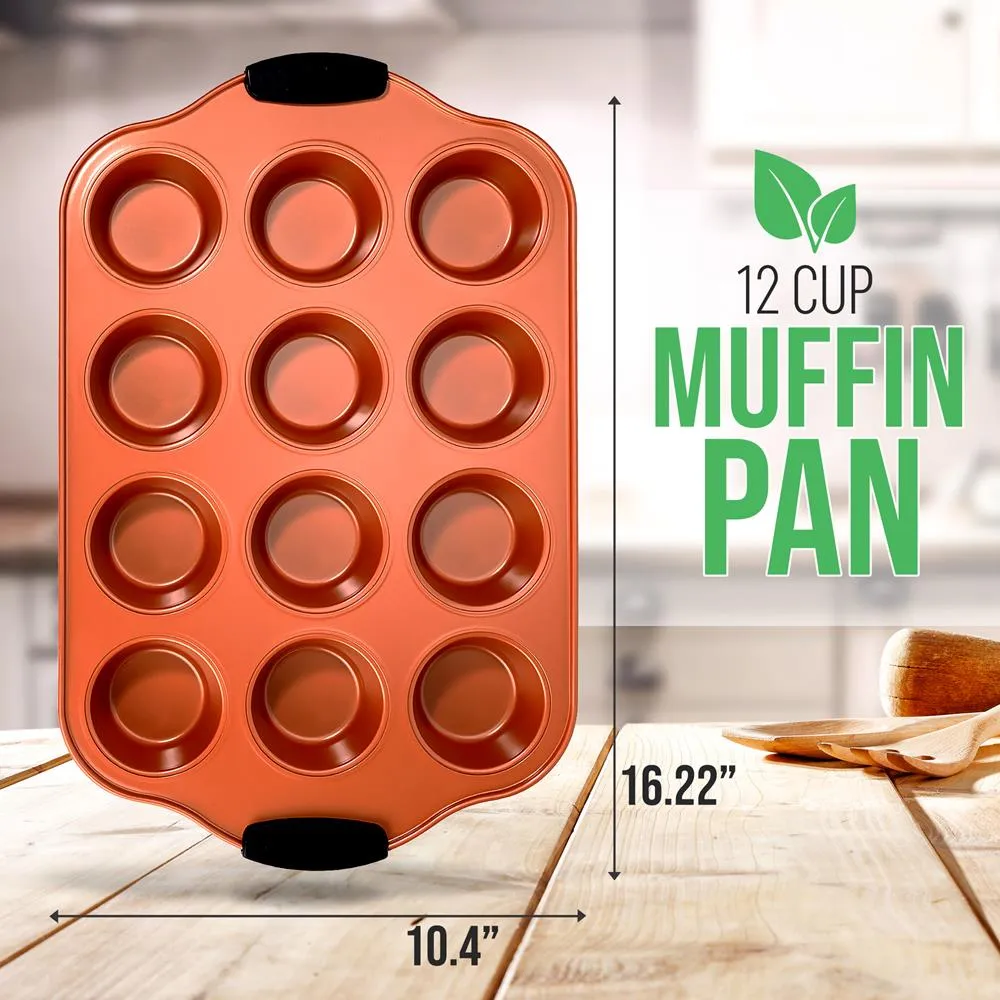 Nutrichef moule 12 muffins cuivre antiadhésif