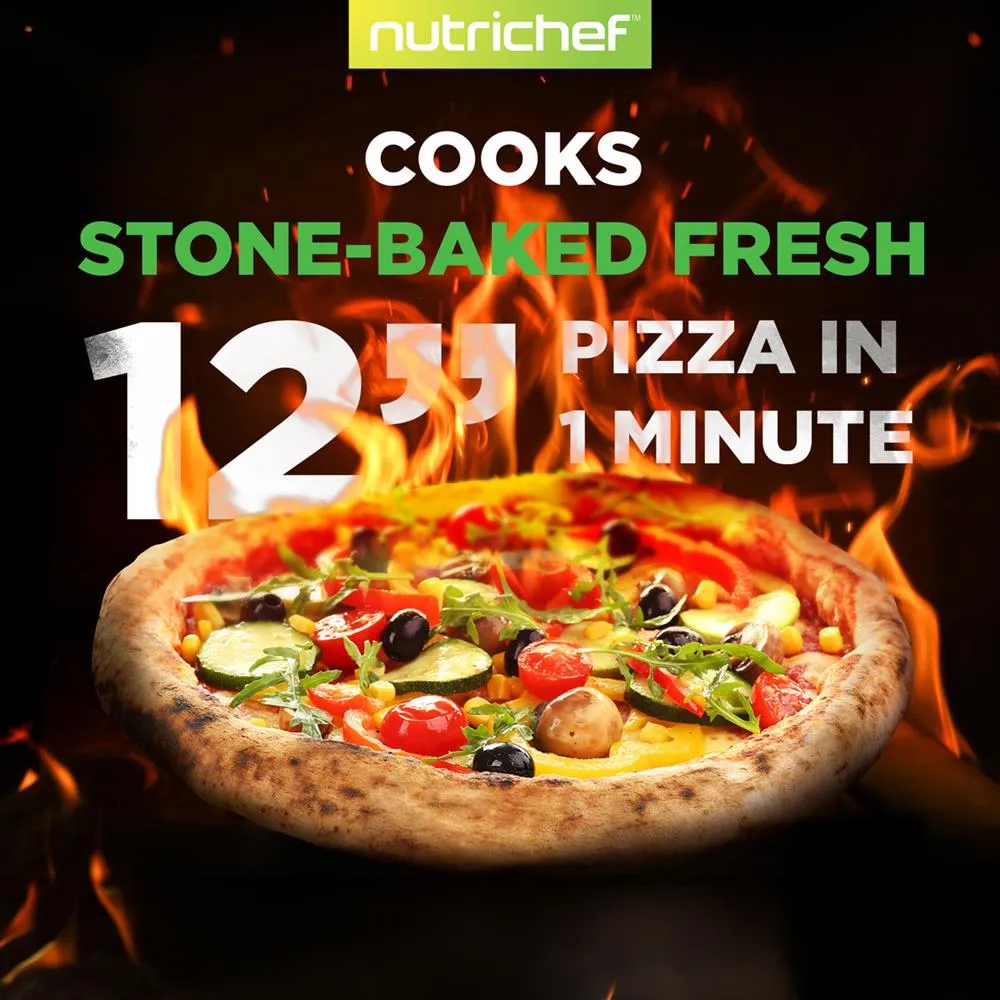 Nutrichef four à pizza gaz 30 cm inox 500°C