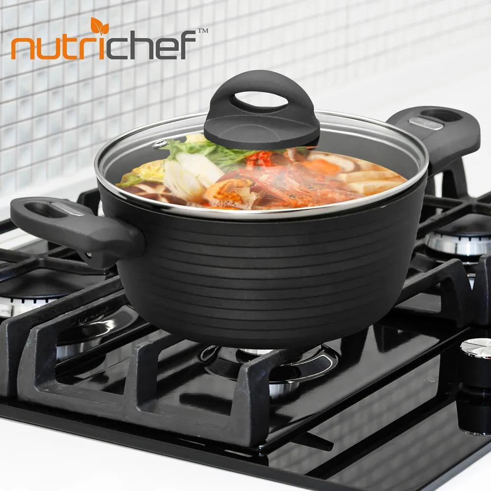 Nutrichef faitout 2 QT couvercle verre induction