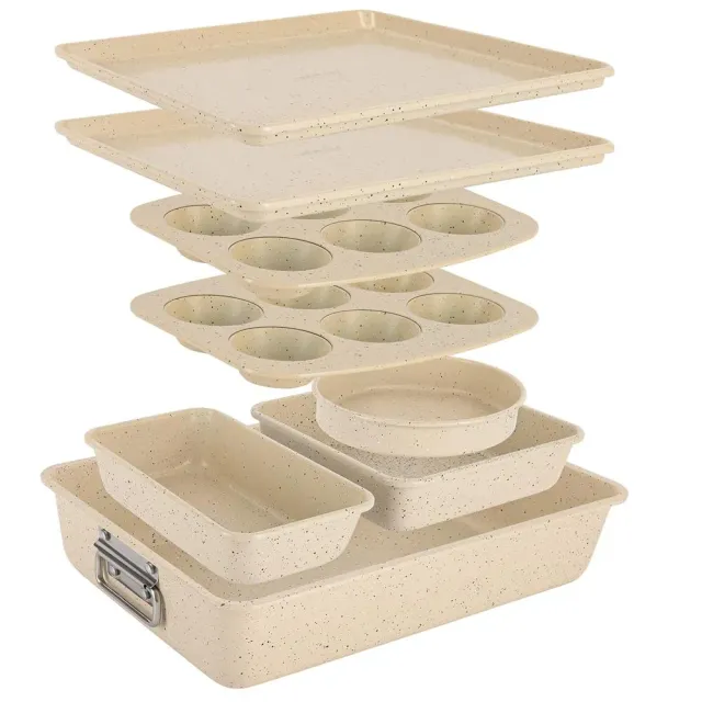 Nutrichef set 8 moules pâtisserie antiadhésifs acier crème