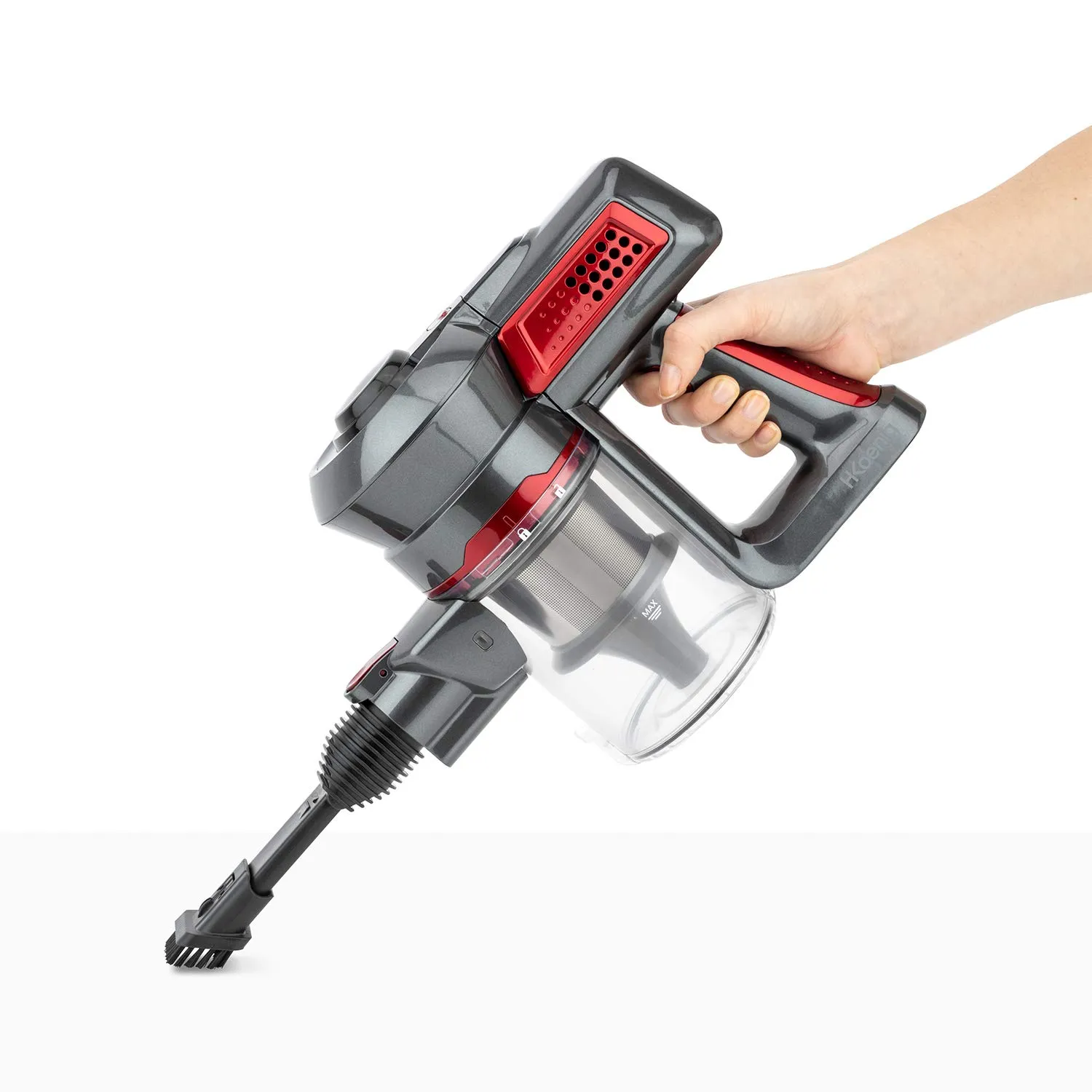 H.Koenig UP810 PowerClean+ aspirateur balai sans fil rouge