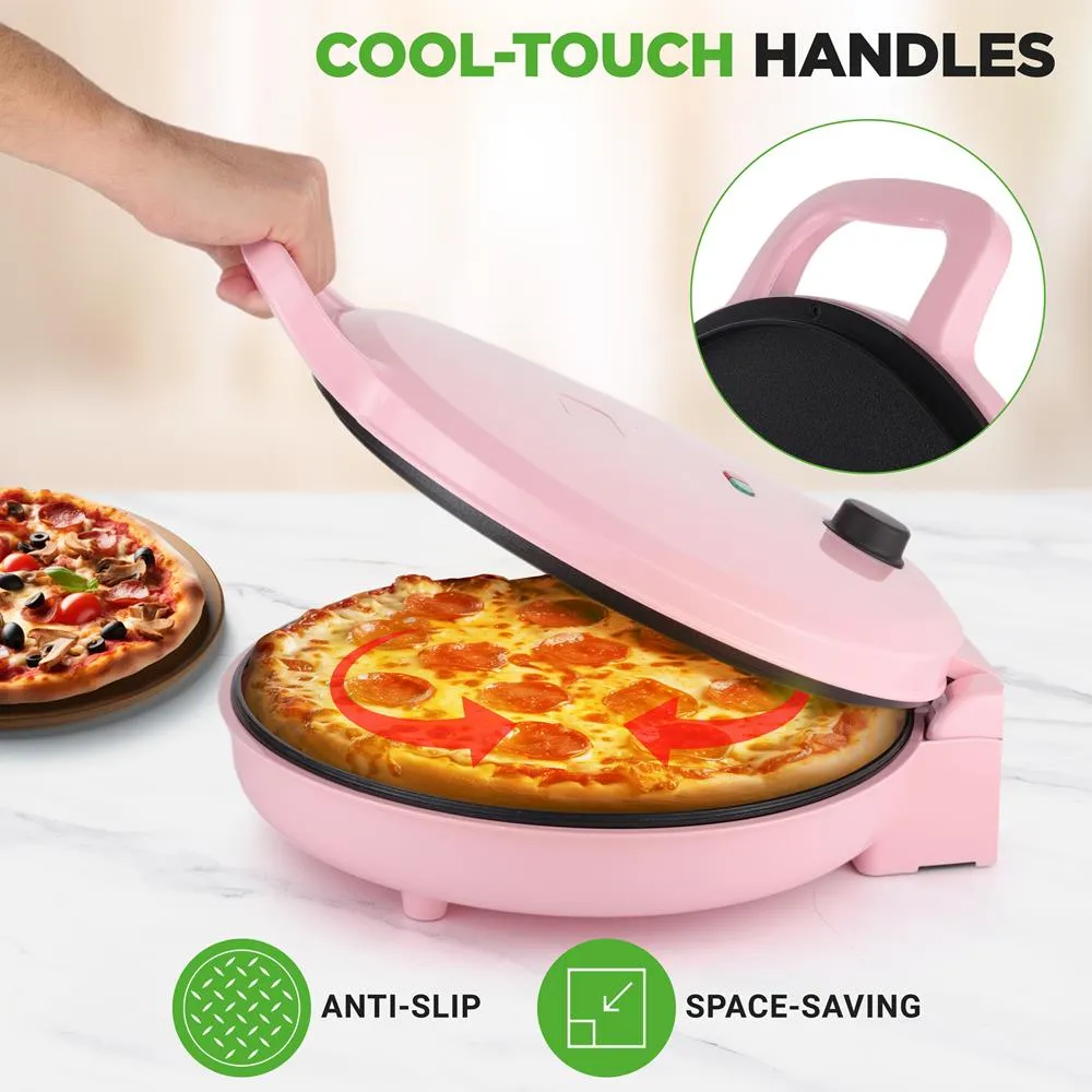 Nutrichef Four à Pizza Comptoir 12 Pouces Rose 1500 W