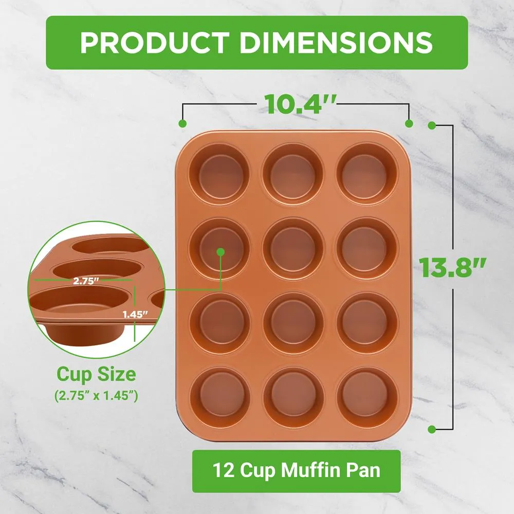 Nutrichef NCBSCC54 moule à muffins 12 tasses acier