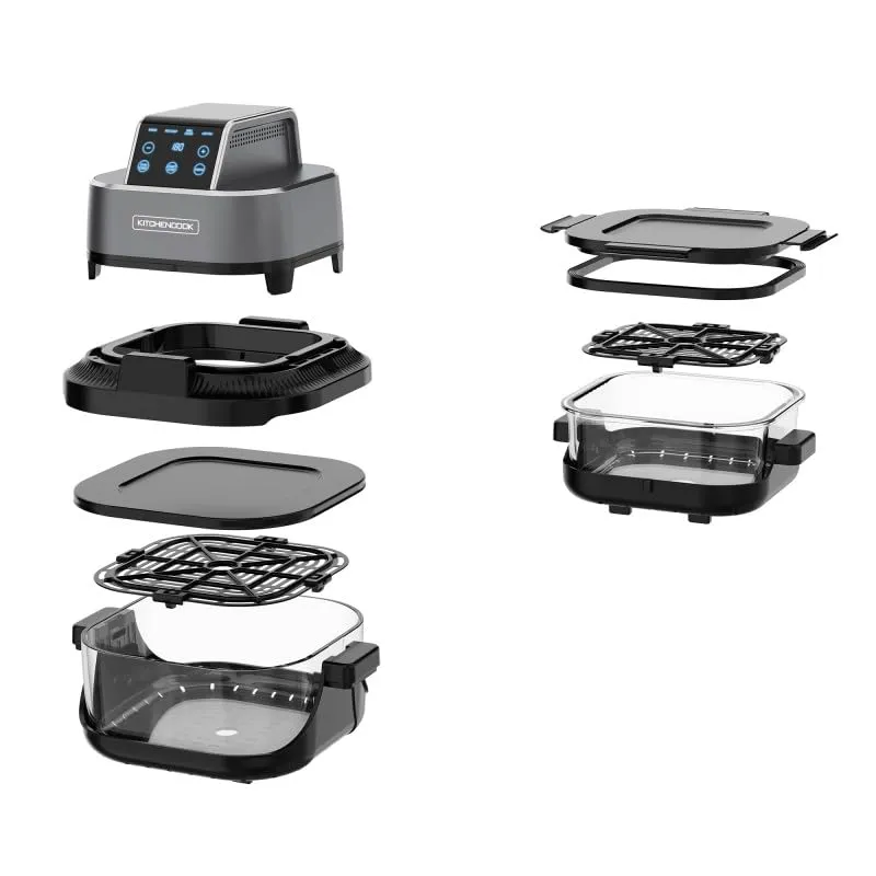 Kitchencook Crispx friteuse à air verre 4L+1,5L panoramique