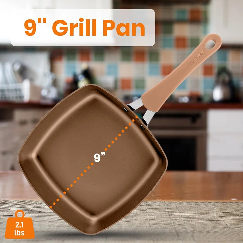 Nutrichef NCCW14S poêle grill 24 cm antiadhésive induction