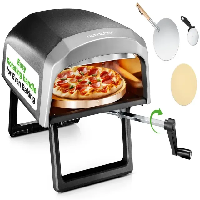 Nutrichef four à pizza extérieur gaz 12 pouces rotatif