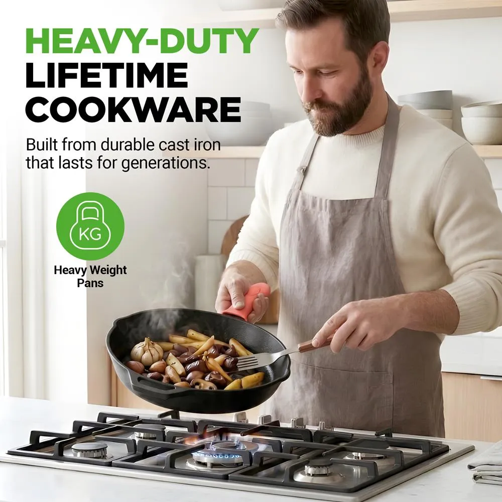 Nutrichef NCCI12 poêle fonte 30 cm avec couvercle induction