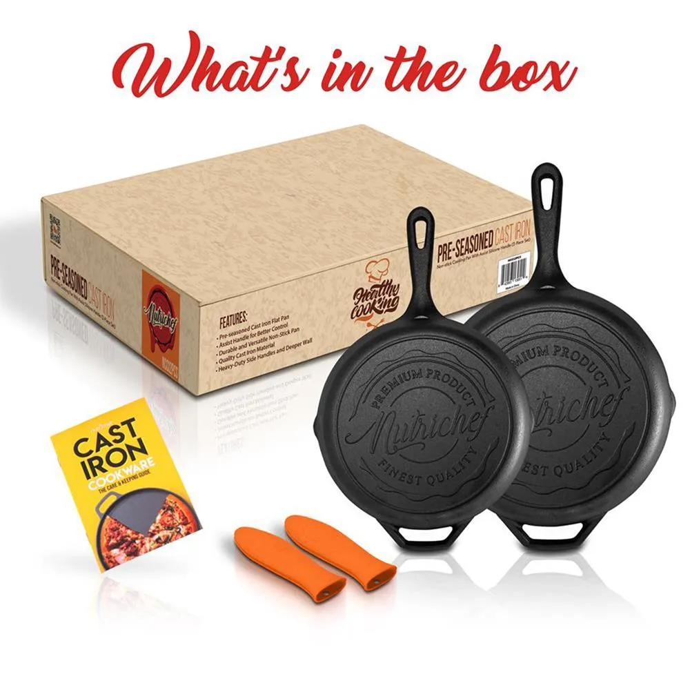 Nutrichef poêles fonte 25+30 cm lot 2 pré-culottées