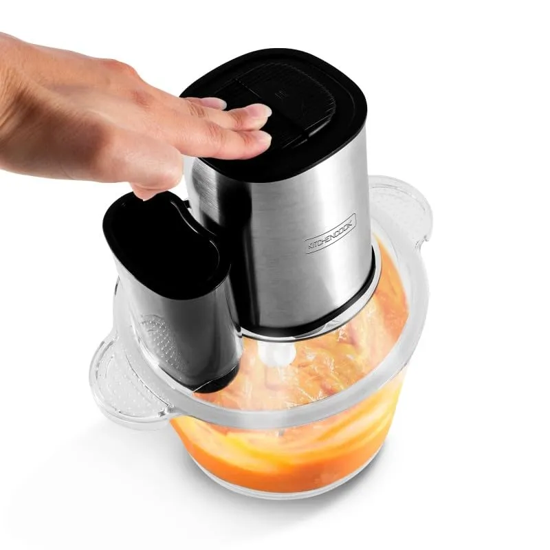 Kitchencook Hachoir Inox Multifonction 5en1 600W hachoir 3 L verre