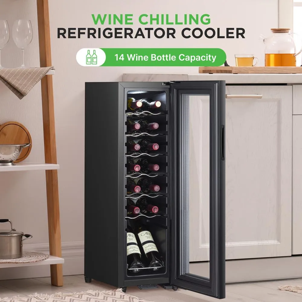 Nutrichef cave à vin réfrigérée 14 bouteilles 40 L noire