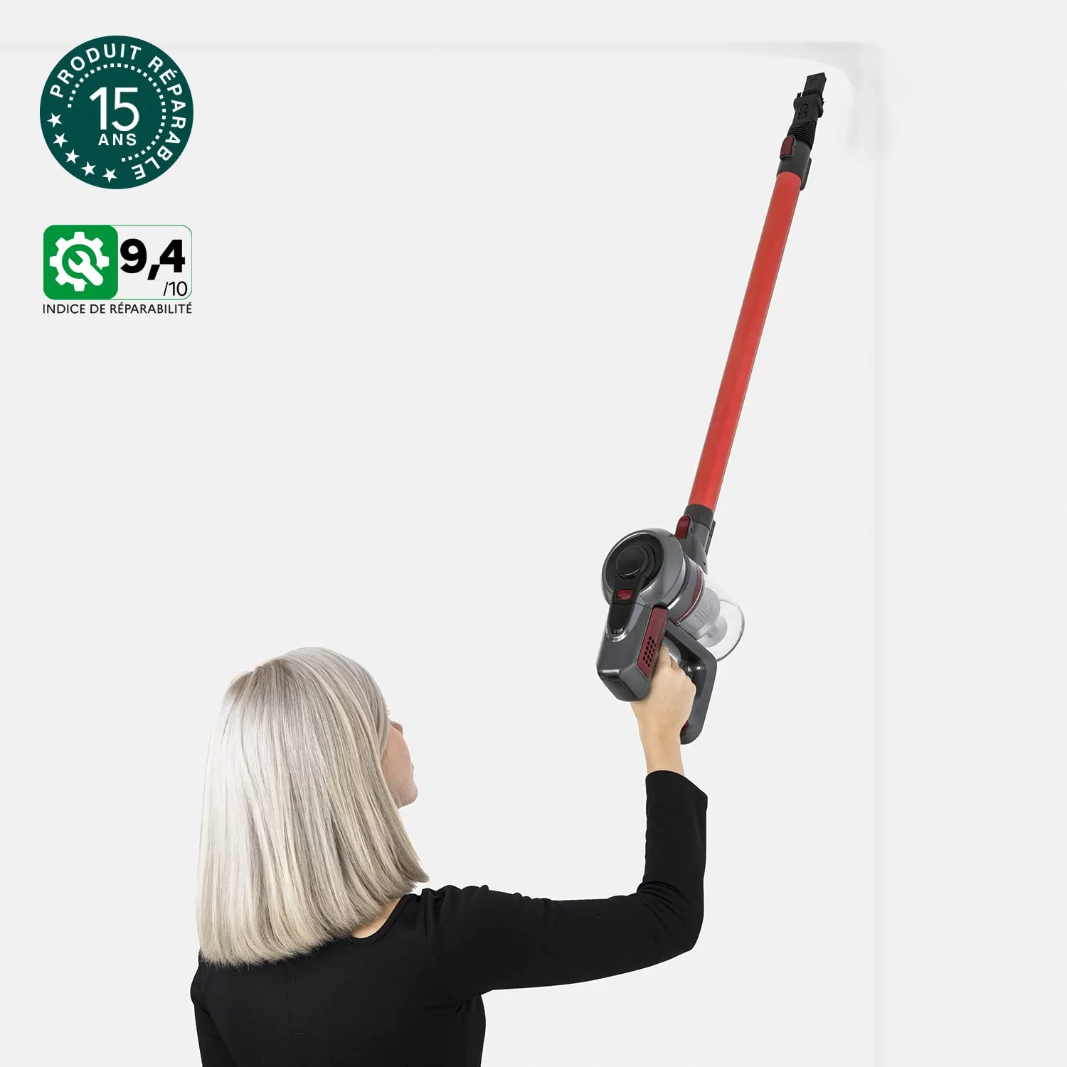 H.Koenig UP810 PowerClean+ aspirateur balai sans fil rouge