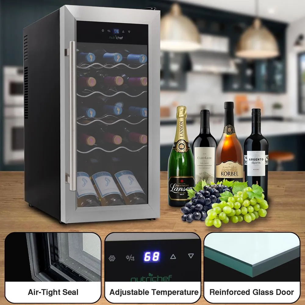 Nutrichef cave à vin 18 bouteilles porte inox