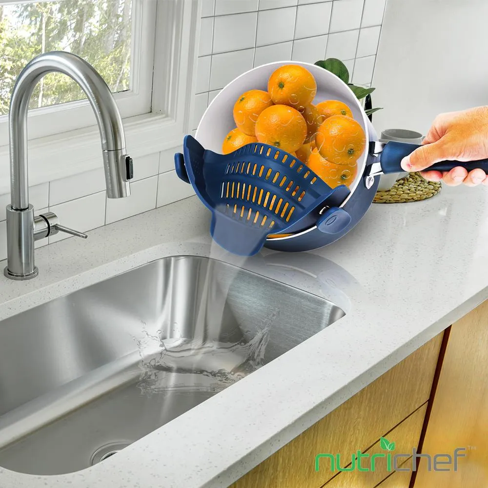 Nutrichef passoire à clip silicone pour casseroles