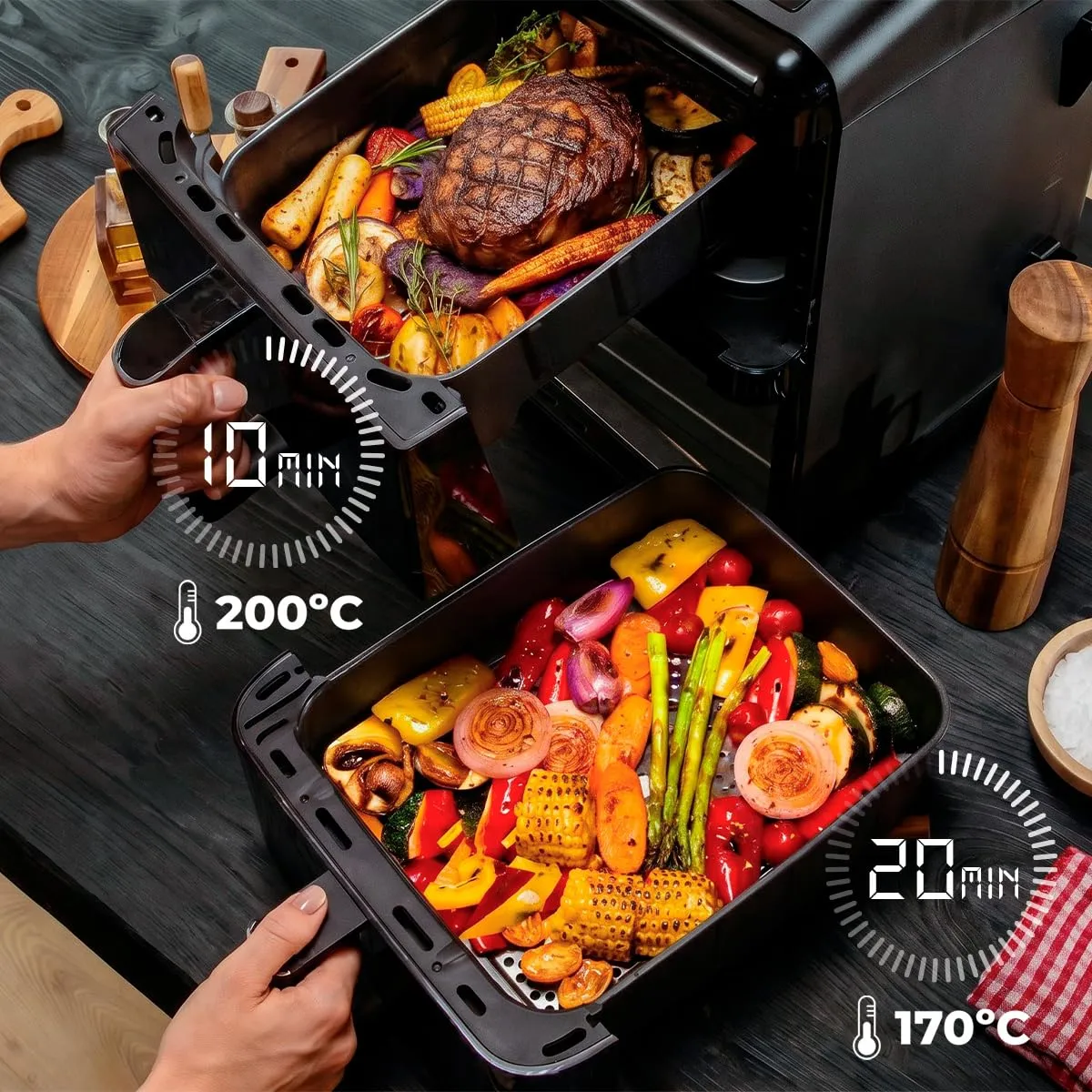 Cecotec Cecofry DuoLevel 12000 friteuse air 12 L 2x6 L