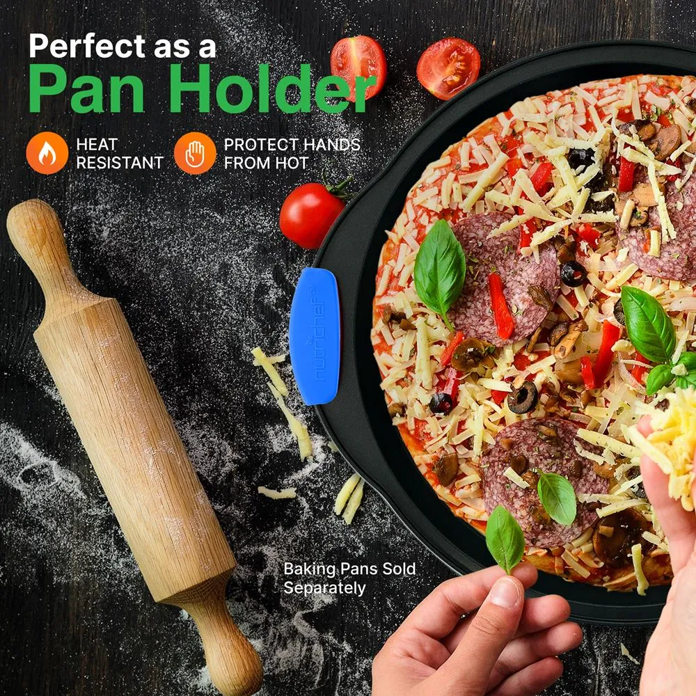Nutrichef poignées silicone bleues lot de 6 antichaleur plats