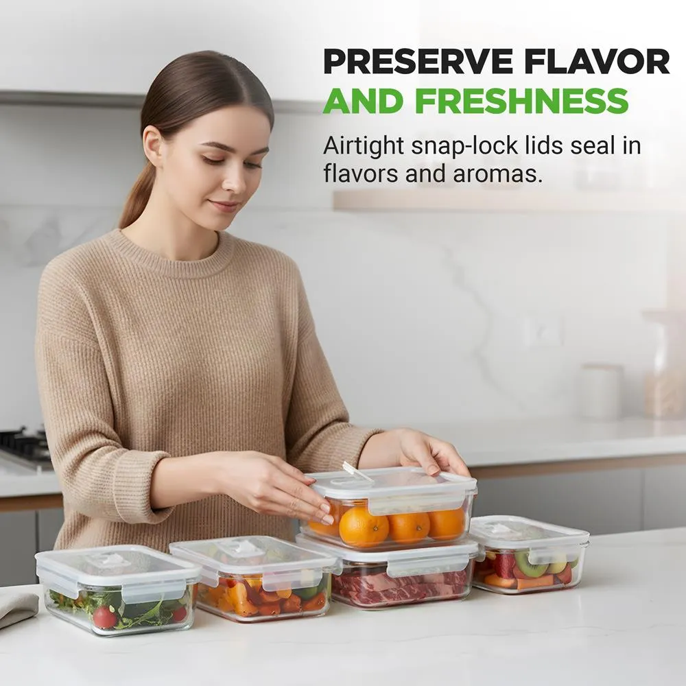 Nutrichef NCCLX5 boîtes verre borosilicate 5x850ml hermétique