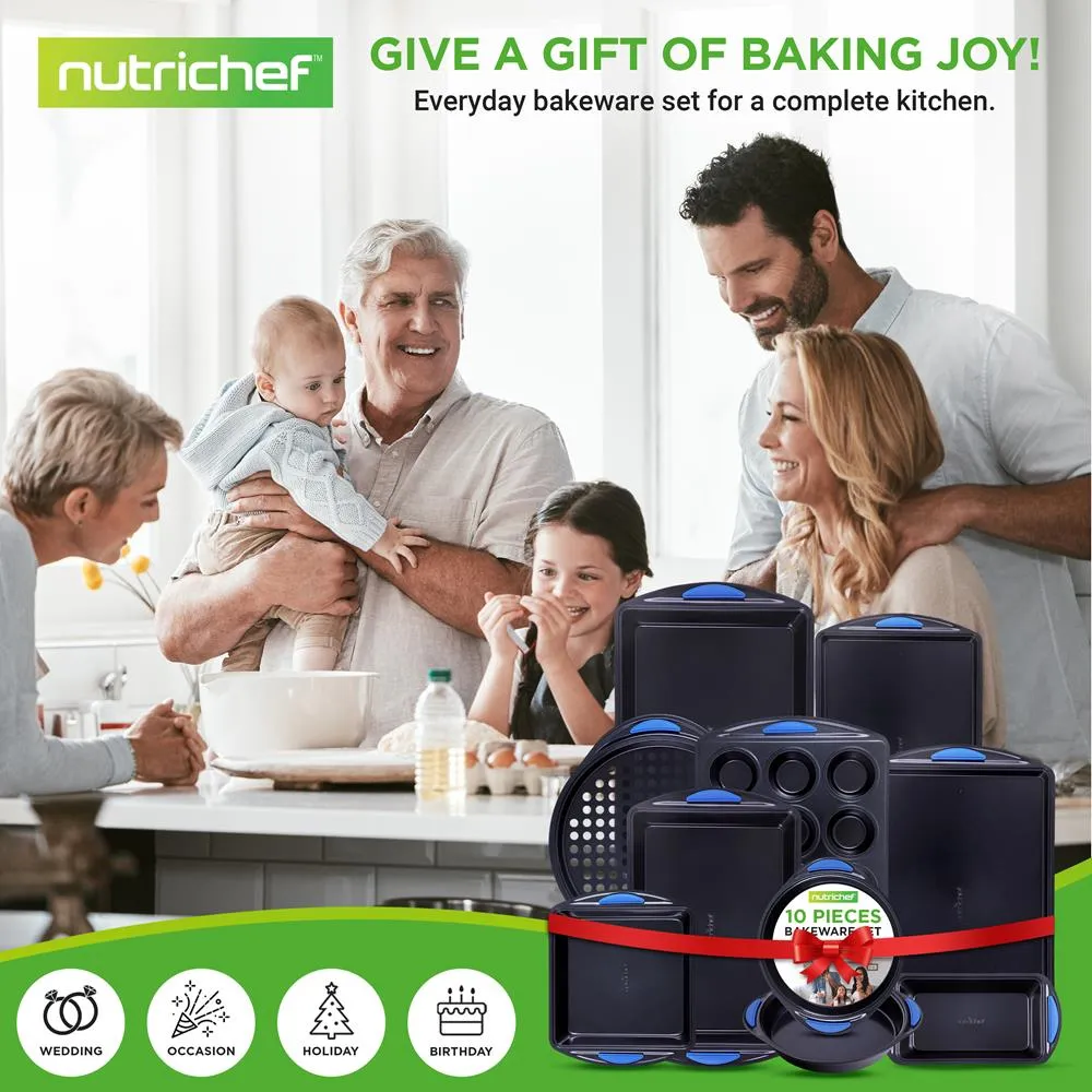 Nutrichef set moules pâtisserie antiadhésifs 10 pièces