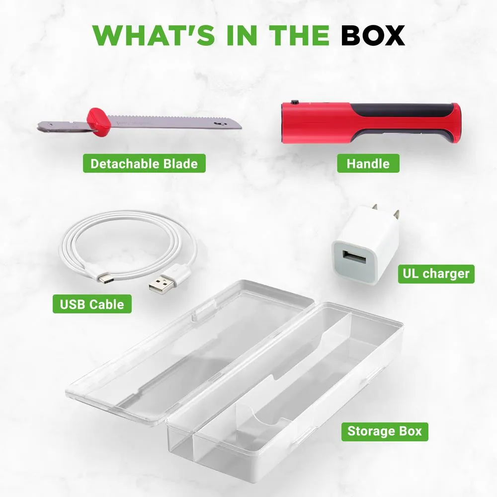 Nutrichef Couteau Électrique Sans Fil Rouge Lames Inox