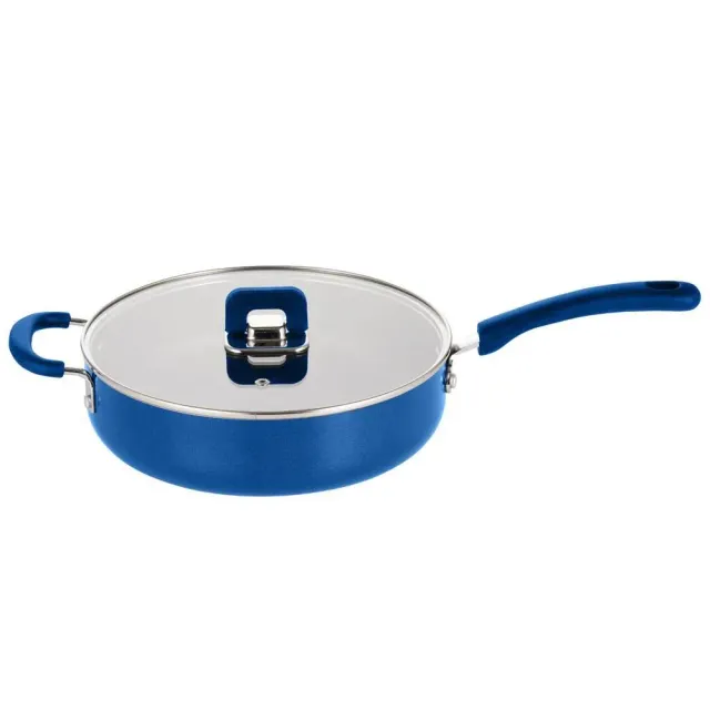 Nutrichef Sauteuse Antiadhésive 3,7 Qt Bleue Couvercle