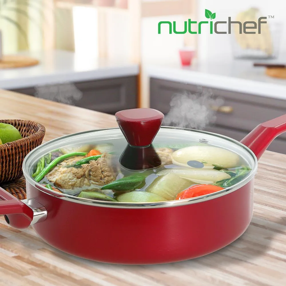 Nutrichef Sautepan Pot 3 Qt sauteuse antiadhésive