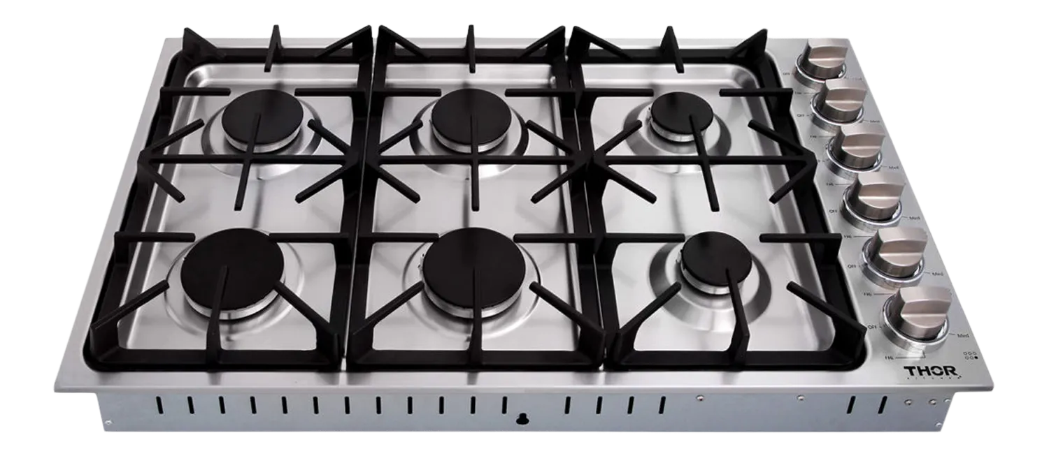 Thor Kitchen plaque gaz 6 brûleurs 36 pouces inox
