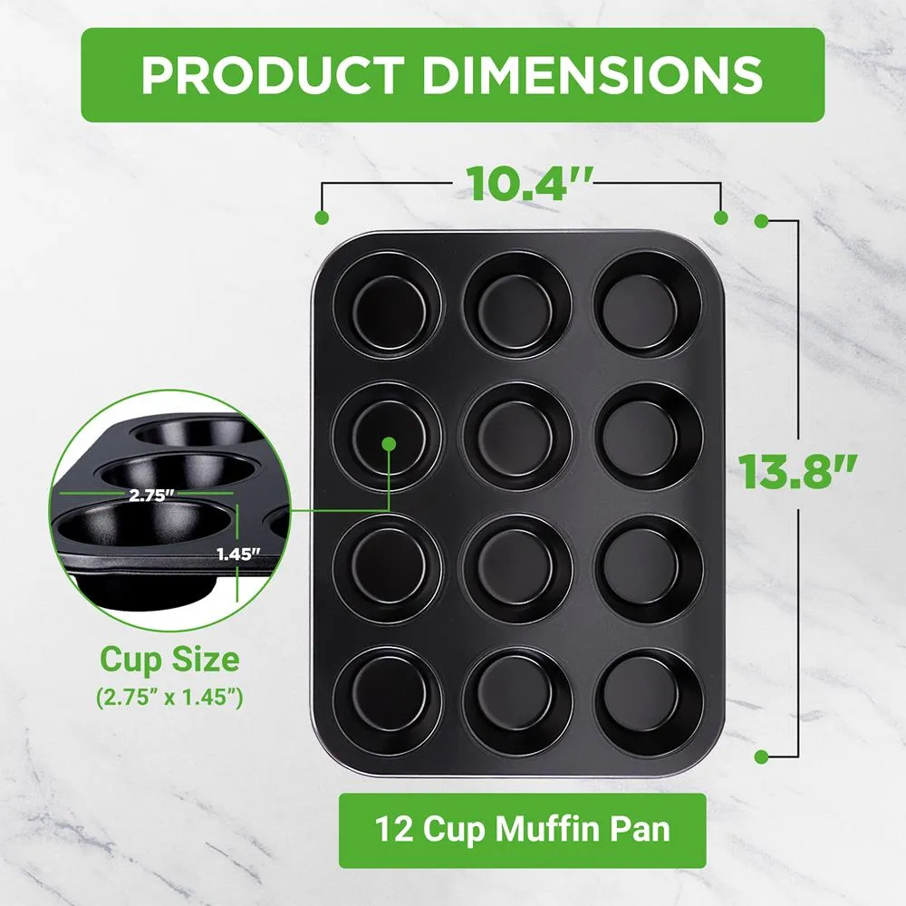 Nutrichef moule muffins antiadhésif acier 12 empreintes four