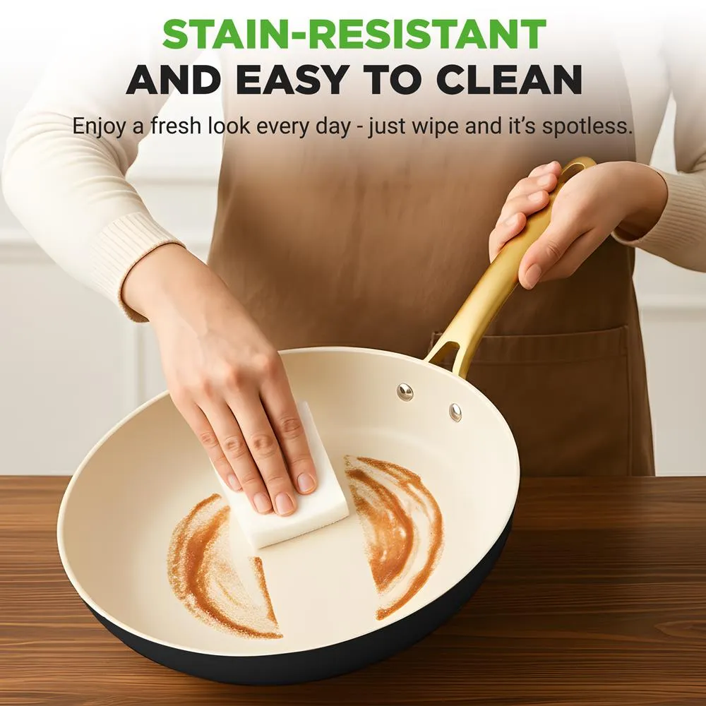 Nutrichef NCHGLDX12 poêle antiadhésive 30cm couvercle
