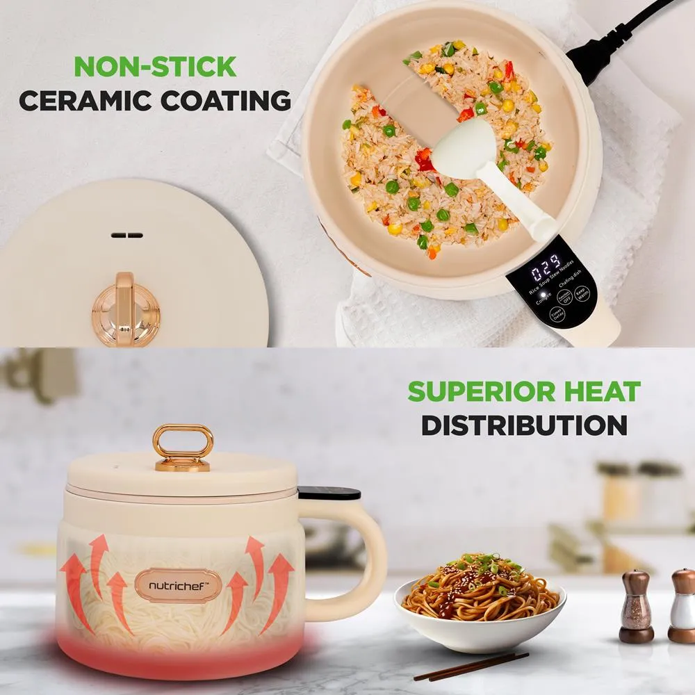 Nutrichef NC12BWHITE Cuiseur Riz Électrique 1,6L Blanc