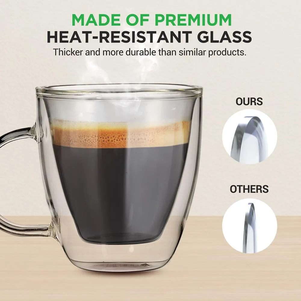 Nutrichef tasses espresso verre double paroi lot 2