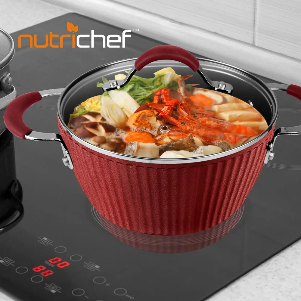Nutrichef faitout cocotte antiadhésive 3,6 L avec couvercle