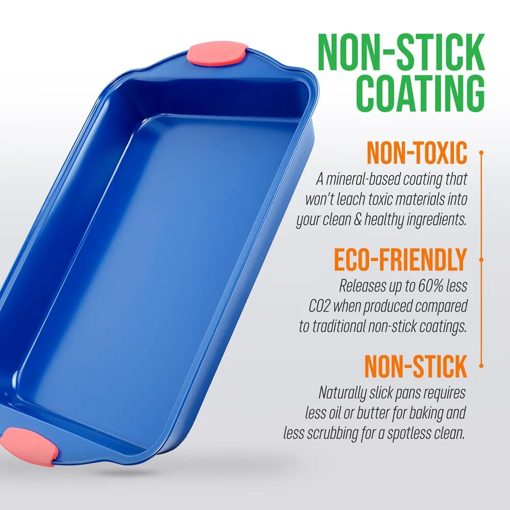Nutrichef plaque cuisson antiadhésive bleue poignées silicone