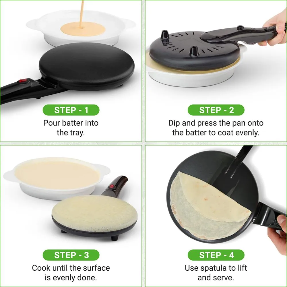 Nutrichef PKCRM08 crêpière électrique 20 cm antiadhésive