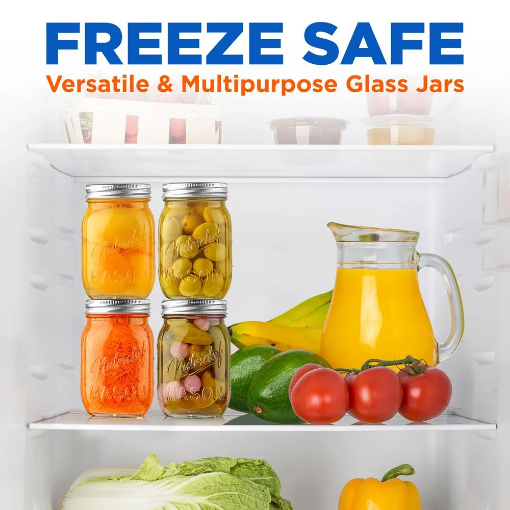 Nutrichef bocaux verre 470 ml lot 2 couvercle argent