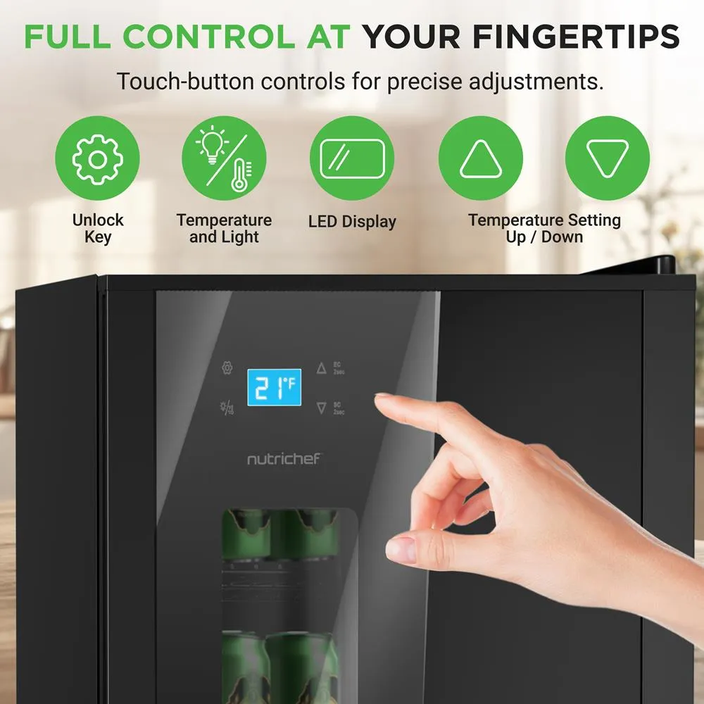 Nutrichef Mini Frigo Boissons 108 Canettes Porte Vitrée