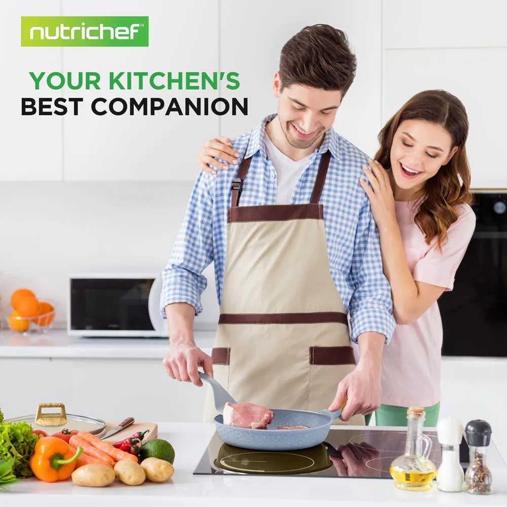 Nutrichef batterie de cuisine 22 pièces revêtement marbre gris lune