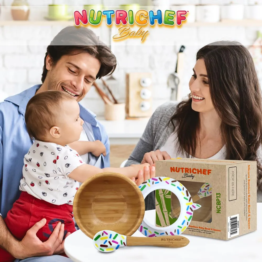 Nutrichef bol bébé bambou ventouse + cuillère silicone