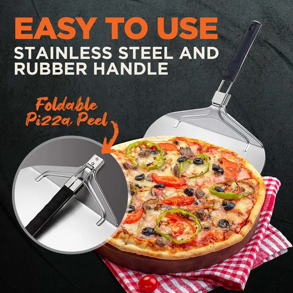 Nutrichef NCPIZOVN pelle à pizza alu pliable 63 cm