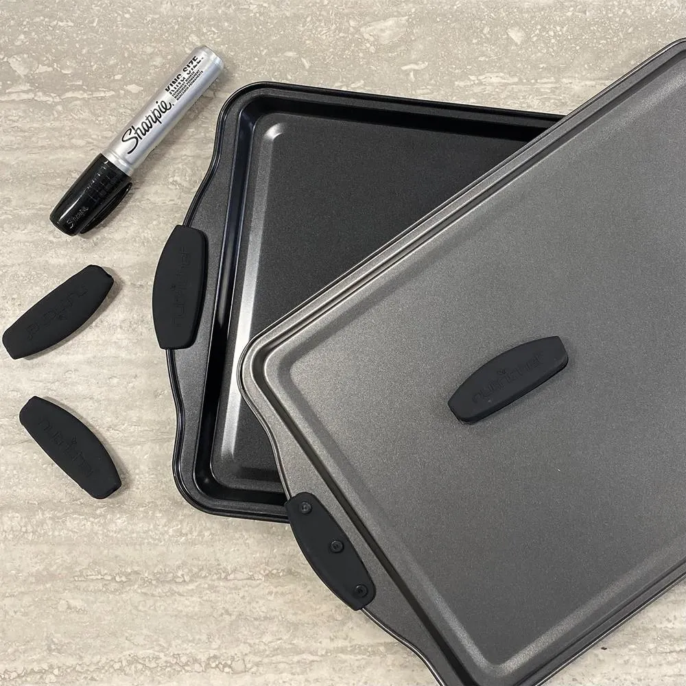 Nutrichef Protège-manches silicone noir lot de 6