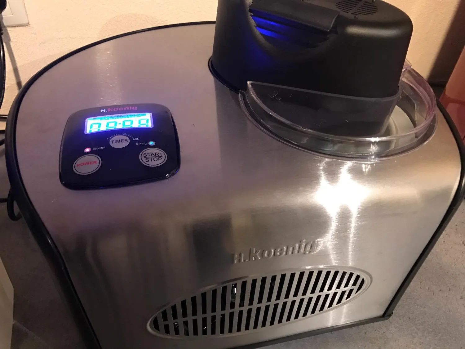 H.Koenig HF250 sorbetière turbine à glace 1,5 L compresseur
