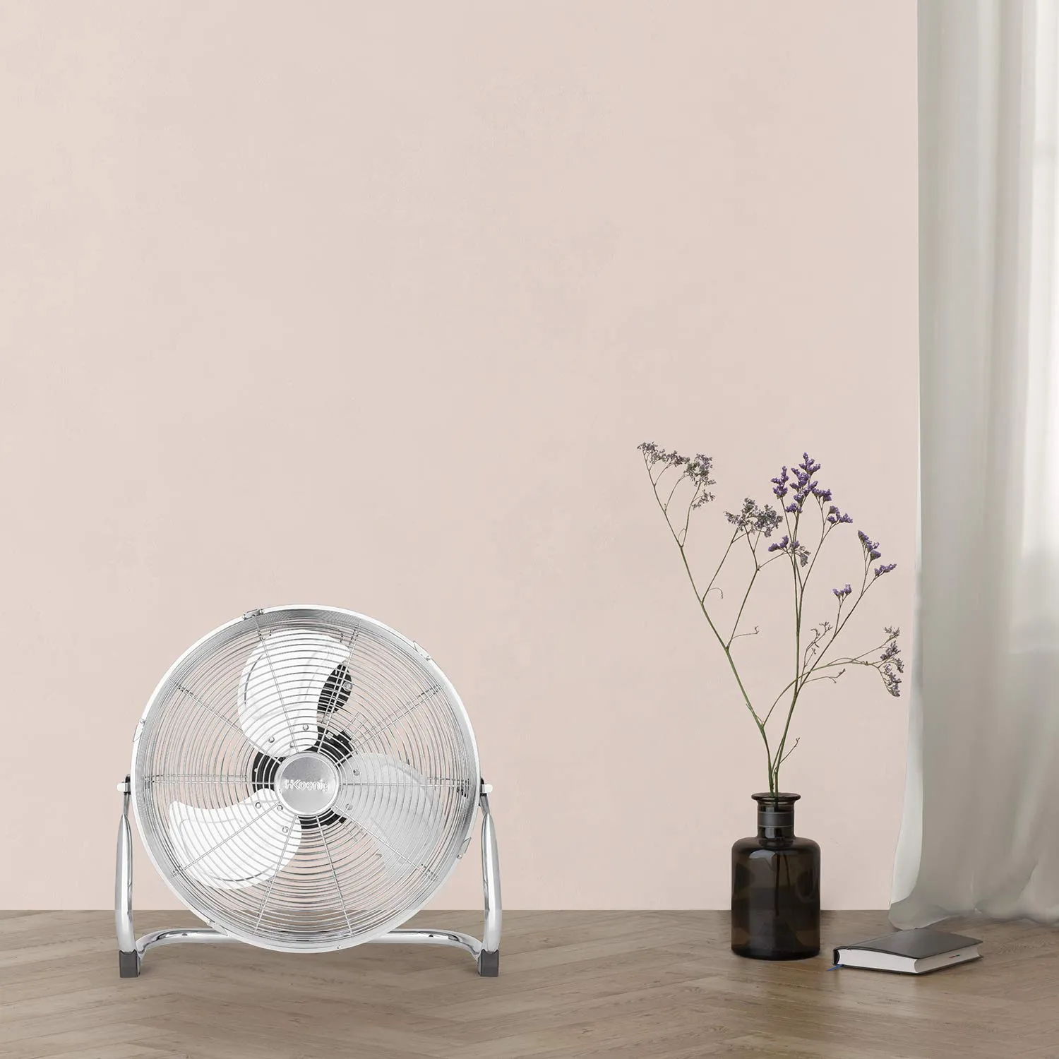 H.Koenig JOE30 ventilateur de sol métal 40 cm chromé
