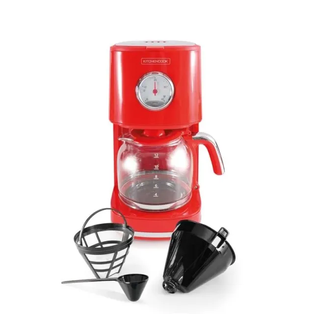 Kitchencook Retro Coffee cafetière filtre 1,5 L 12 tasses rouge