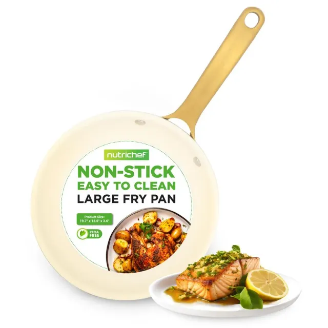 Nutrichef poêle 30 cm céramique manche doré induction