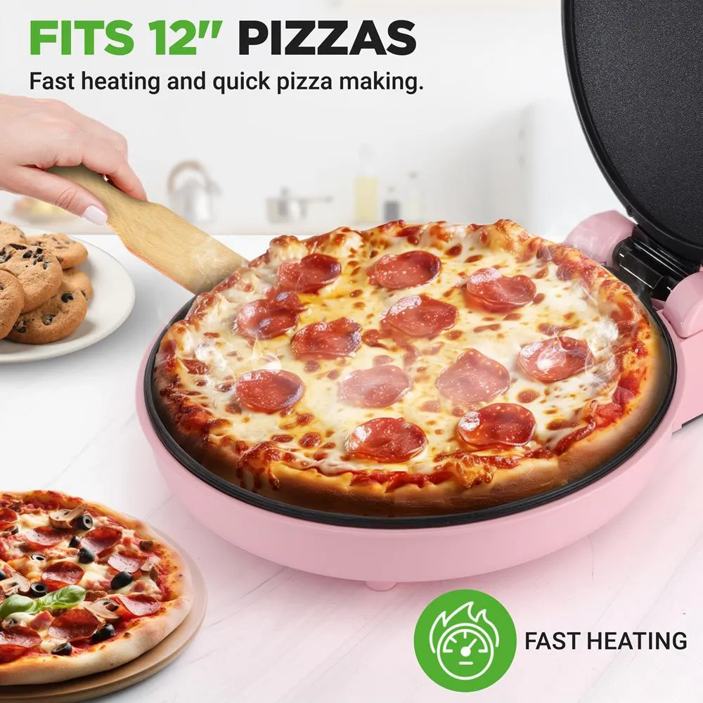 Nutrichef Four à Pizza Comptoir 12 Pouces Rose 1500 W