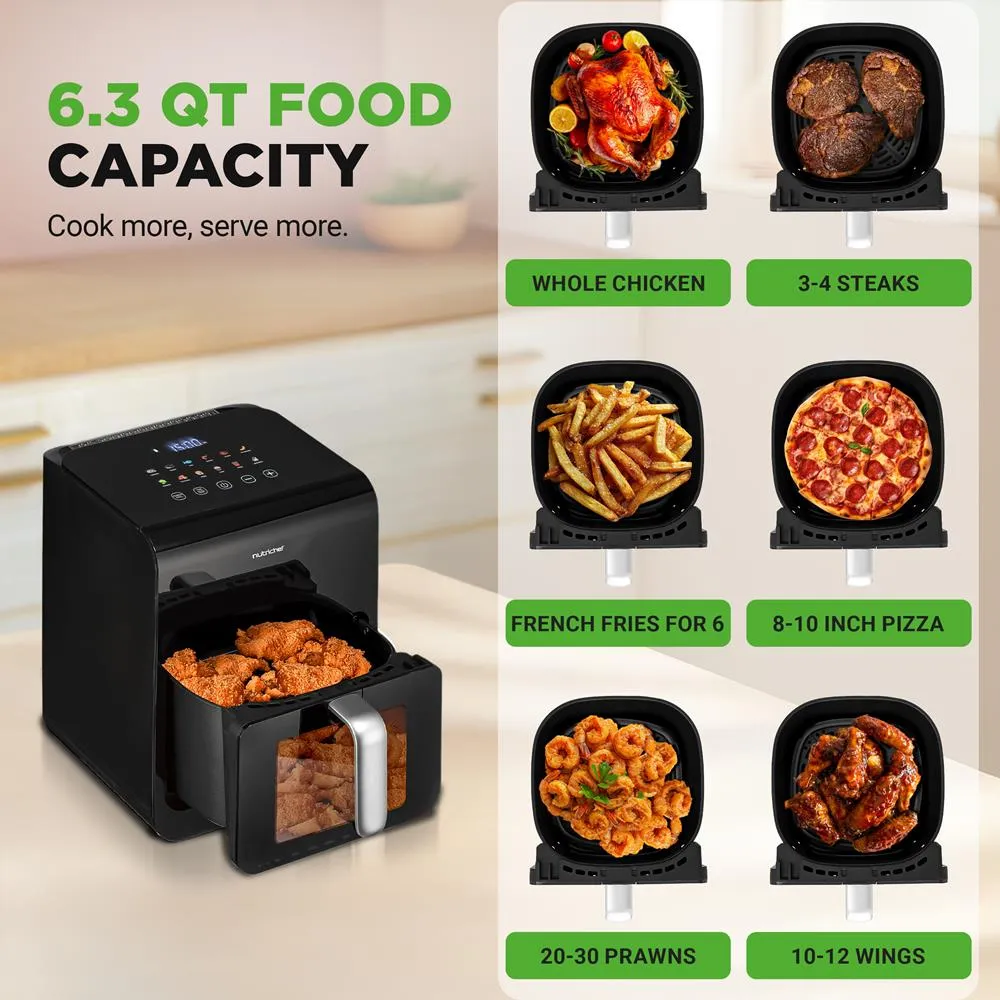 Nutrichef NCAF60T01 air fryer 6 L 12 programmes